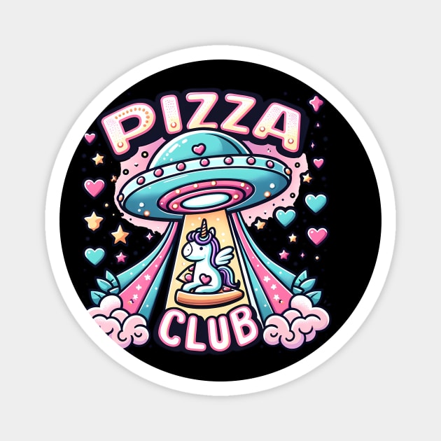 Funny Pizza Unicorn Ufo Magnet by logiamerch
